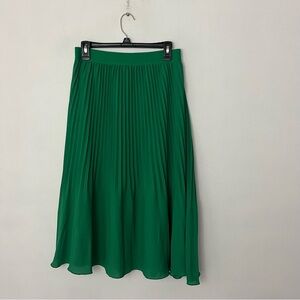 Green pleated J Crew Skirt